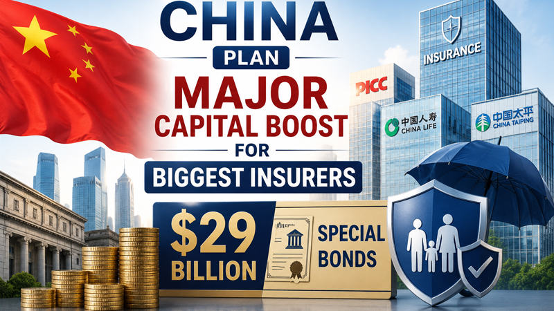 China Plans Major Capital Boost for Its Biggest Insurers with $29 Billion in Special Bonds